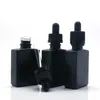 30 ml noir verre givré réactif liquide pipette compte-gouttes bouteilles carrées huile essentielle bouteille de parfum huile de fumée e liquide bouteilles Golkf