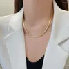 Chaînes Anenjery L316 Collier de chaîne tressée en acier inoxydable pour femmes Niche Simple Cavicle Bijoux Accessoire En Gros