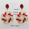 Boucles d'oreilles pendantes déclaration goutte cristal strass métal pour femmes bohème bijoux fins en gros bijoux fantaisie