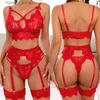 Sexy Sokken Sexy Lingerie voor Vrouwen BH en Panty Jarretels 3 stks Doorzichtige Lingerie Sets Sexy damesondergoed Set Erotische Kanten Bh Set Q231122