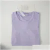 Yoga Outfit T-shirt à manches courtes pour femmes tricotant des chemises de sport respirantes à séchage rapide en cours d'exécution d'entraînement haut t-shirt chemise active drop delive dhvmn