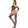 Sexy Sokken Sexy visnet jurk Pailletten Strass kristal top panty 2 delig pak bodystocking clubwear bodystocking lingerie Q231122