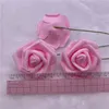 Fleurs décoratives 50pcs 7-8cm grande mousse têtes de roses artificielles réaliste faux avec tige bricolage Bouquet de mariage