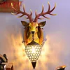 Wall Lamps BRIGHT Nordic Antlers Sconce Lamp Creative Crystal Bedside Lights Decor For Home Living Bedroom Aisle