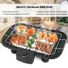 Barbacoa eléctrica antiadherente Teppanyaki, parrilla para barbacoa, plancha con enchufe europeo, mesa sin humo, inoxidable y duradera, temperatura ajustable 181U