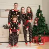 Bijpassende familie-outfits Kerstpyjama Set Moeder Elandenprint Kerstman Nachtjapon Nachtkleding Moeder Papa Kerstfamiliekleding Kerstfamiliepyjama 231122