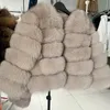 Women's Fur Faux Fur Maomaokong Natural Real Fox Fur Coat Women Winter Warm Luxury Fur Jacket Detachable Long Sleeves Female Vest Furry Coats 231121