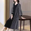 Casual Dresses For Women 2023 Autumn Long Sleeved Dress Ladies High Quality One Size Mid-length Thin Black Clothing