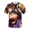 남자 티셔츠 Azur Lane 3D 프린트 Tshirts 귀여운 섹시한 여자 하라주쿠 스트리트웨어 남자 여자 패션 짧은 슬리브 티셔츠 애니메이션 게임 키즈 티 탑스 Z0421