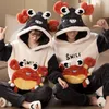 Women's Sleepwear Winter Thicken Couples Pajamas Sets Sleepwear Adult Cartoon Cat Kawaii Women Men Anime Pyjamas Korean Hoodie Suits Nightgown 231122