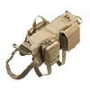 Colliers de chien Laisses Harnais militaire Selle avec sac de poche Gilet de formation pour animaux de compagnie Collier souple Accessoires réglables pour petit Medid249t