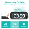 Andra klocktillbehör FM Radio LED Digital Alarm Clock Snooze 3 ljusstyrka inställningar 12 24 timmar USB Make Up Mirror Electronic 2944