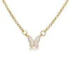 Подвесные ожерелья корейская версия Акриловая бабочка ожерелье для женщин Золотой цвет простые элегантные украшения оптом