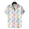 Mäns avslappnade skjortor 16 sommarstrand 3d digital tryckning hawaiian mode lös kort ärm dropp s-xxl