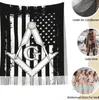Schals Freimaurer Amerikanische Flagge Quadratischer Kompass Freimaurer Schal für Frauen Pashmina Schal Wrap Langes großes Abendkleid