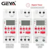 Timers GEYA THC 15A 20A 30A Time Switch Weekly Programmable DIN Rail LCD Digital Timer ACDC 12V 24V 110V 220V 240V 230422