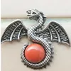 Подвесные ожерелья Opal Jaspe Malachite Tiger Crystal Lapis lazuli aventurine Rhodoirte Howlite Pterosaur Bead WFH1065