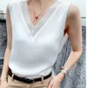 Damestanks Cami's Black Blouses Summer Elegant Tunic Vintage Office Satin Silk Blouse Basic Chiffon Tops Shirt For Women 230422