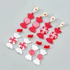 Boucles d'oreilles pendantes Fashion Net Red Alloy Spray Painted Candy Shaped Vortex Flower Pattern Female