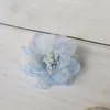 Fleurs décoratives 10 pièces 4.5CM 3D Organza mousseline de soie gaze tissu fleur de Lotus artificielle robe de mariée chapeau épingle à cheveux décoration bricolage couture