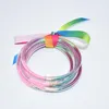 Bangle Fashion Design Rainbow Glitter Full Cover PVC Jelly Set for Women