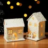 크리스마스 장식 Xmas Ornament Led Light Wooden House와 눈송이 빛나기 객실 231121