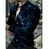Koszulki męskie wysokiej jakości moda Modna Koszula Męska Koszulka Up Designer Starry Sky Printed Długie rękawe strój ubrania Cardigan
