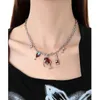 Pendant Necklaces Eetit Stylish Unique Wine Glass Resin Drop Chain Collar Necklace For Women Silver Color Statement Charm Chic Jewelry