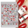 Наклейки-наклейки, милый мультяшный красный Санта-наклейка для ногтей, 3D рождественский олень, снеговик, клейкая наклейка, зимний слайдер со снежинками, украшение ручной работы 231121