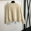 1119 L 2023 Runway Autumn Märke samma stil tröja långärmad svart vit besättning hals rosa khaki cardigan womens kläder hög kvalitet kvinnor 2023 9062