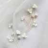 fermagli per capelli da sposa accessori per capelli da sposa accessori per capelli fatti a mano color oro argento copricapo da donna fiore in porcellana