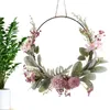 Decoratieve bloemen Spring krans roze paarse orchidee Chrysanthemum Dandelie Gypsophila Hoop indoor Buiten boerderij Decor voor voordeur