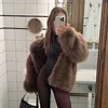 Kadınlar kürk sahte kürk lüks marka eko-coat özel kabarık tüylü sahte kürk kadın kış ceketli tüylü kalın sıcak uzun ceket festival paltolar 231122