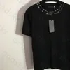 Camicia casual con stampa di lettere Maglietta a maniche corte di marca di marca da donna Felpa Camicia sportiva semplice girocollo