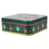 Emballage cadeau Conteneurs de bonbons de Noël Fournitures Cookie Tin Couvercle Biscuit Boîtes de stockage Titulaire Tinplate Noël Crackers