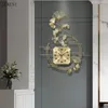 Wall Clocks Chinese Style Ginkgo Leaf Clock Living Room Decoration Home Simple Fashion Art Watch Light Luxury