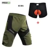 WOSAWE pantalones cortos de ciclismo MTB bicicleta pantalones cortos transpirables sueltos ciclismo deportivo al aire libre MTB con bolsillos con cremallera 249q