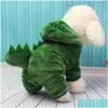 Vestuário de cachorro Pet Cat Roupas Engraçadas Trajes de Dinossauro Casaco Inverno Quente Pano de Lã para Pequenos Gatos Gatinho Hoodie Filhote de Cachorro XS-XXL Drop Deliv Dhz4Z