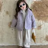 Jackets Kids Coat 2023 Winter Children Wear Korean Style Girls Inside Lamb Wool Quilted Cotton Girl