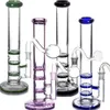 Glass Bongs Downstem Perc Hookahs Shisha Smoke Pipe Recycler Oil Rigs dab Water Bong Percolator With 14mm Banger