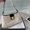 Luxury Lamb Wool Hobo Tote Bag Womens Winter Furry Underarm Handbags Purses Classic Metal Hardware Letter Chain Crossbody Designer Cross Body Totes 2311221BF