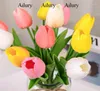 Decorative Flowers Mini PU Tulip Simulation Touch Flower Home Decoration Wedding Pography Props Artificial