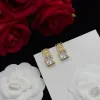 New Designer Classic Diamond Studs Earrings Womens Luxury Black Gems Earring Fashion Brand Letters Stud Hollowed Out Christmas Valentine's Day Wedding Gift -3