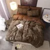 Marrom leopardo 100% algodão duplo conjunto de cama rainha rei tamanho conjunto capa edredão folha cama ropa de cama parure de lit t22501