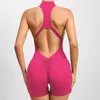 Ensembles actifs Combinaison sportive Lycra Sportswear Femme Vêtements de sport pour femmes Push Up Sport Set Outfit Zipper Fitness Salopette Sportwear