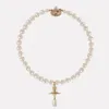 Pearl Chain Halsband Designer Saturn Water droppar pendent halsband för kvinnliga flickor