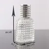 Bouteille de parfum d'huile essentielle de 30 ml en verre transparent carré grille pompe à brouillard de grain flacon pulvérisateur pour diffuseur de parfum de voyage en gros Wlldi