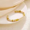 Bangle French Fench Minamel Cuffed أساور للنساء الرجال يفتحون خمر 316L أساور الفولاذ المقاوم للصدأ الموضة المجوهرات اليومية العمل