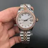 19 Color Lady Watch Präsident Diamond Beel Shell Face Face Frauen Edelstahl Uhren niedrigste Frauen Automatische mechanische Handgelenk Gif2187