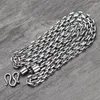 Kedjor Real 925 Sterling Silver Necklace Men Women 4mm Cable Link Chain 22-30 tum Längd kan välja